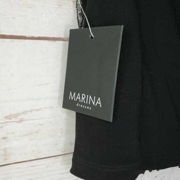 Marina Dresses Polyester Black Sequence Women Slit Back Sleeveless Medium Top - Picture 5 of 11